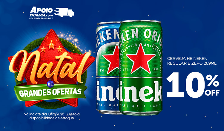 Cerveja Heineken Regular e Zero 269ml 18/12